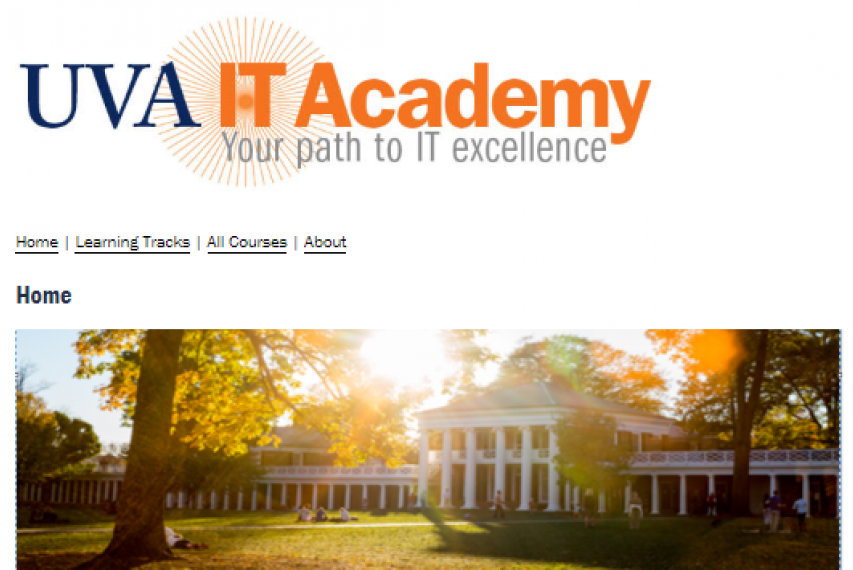 Screenshot of IT Academy Homepage